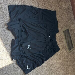 Puma Black Performance Soccer Shorts with White Logo